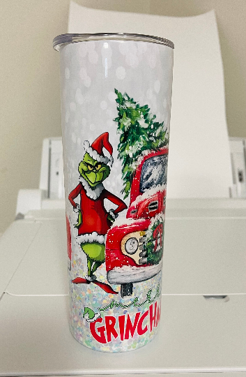 Christmas Grinch Red truck inspired 20oz Tumbler