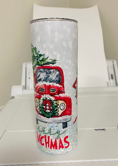 Christmas Grinch Red truck inspired 20oz Tumbler