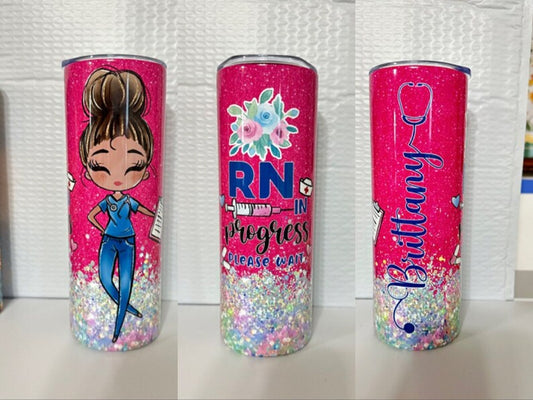 RN in progress 20oz tumbler, Nurse tumbler, Gift for nursing student, RN gift, Future Nurse, Nursing student, Medical student gift