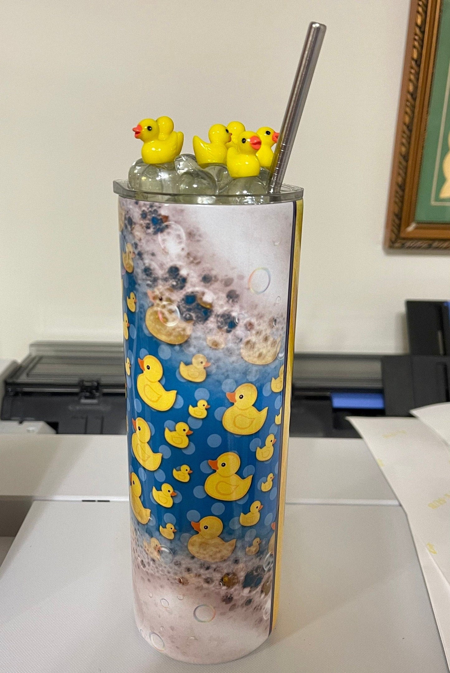 For duck sakes tumbler with topper, duck cup, Rubber duck, Duck water bottle, Ducking, Yellow duck bottle,