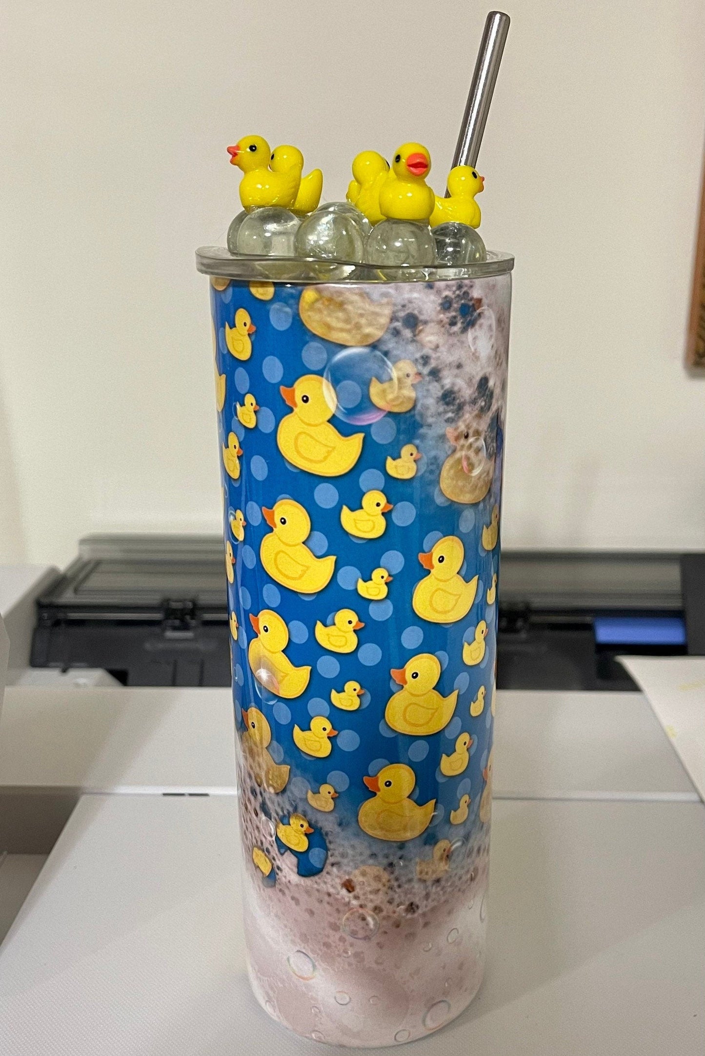 For duck sakes tumbler with topper, duck cup, Rubber duck, Duck water bottle, Ducking, Yellow duck bottle,